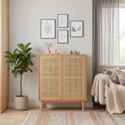 Versa Rattan-Weave Door Shoe Storage Cabinet