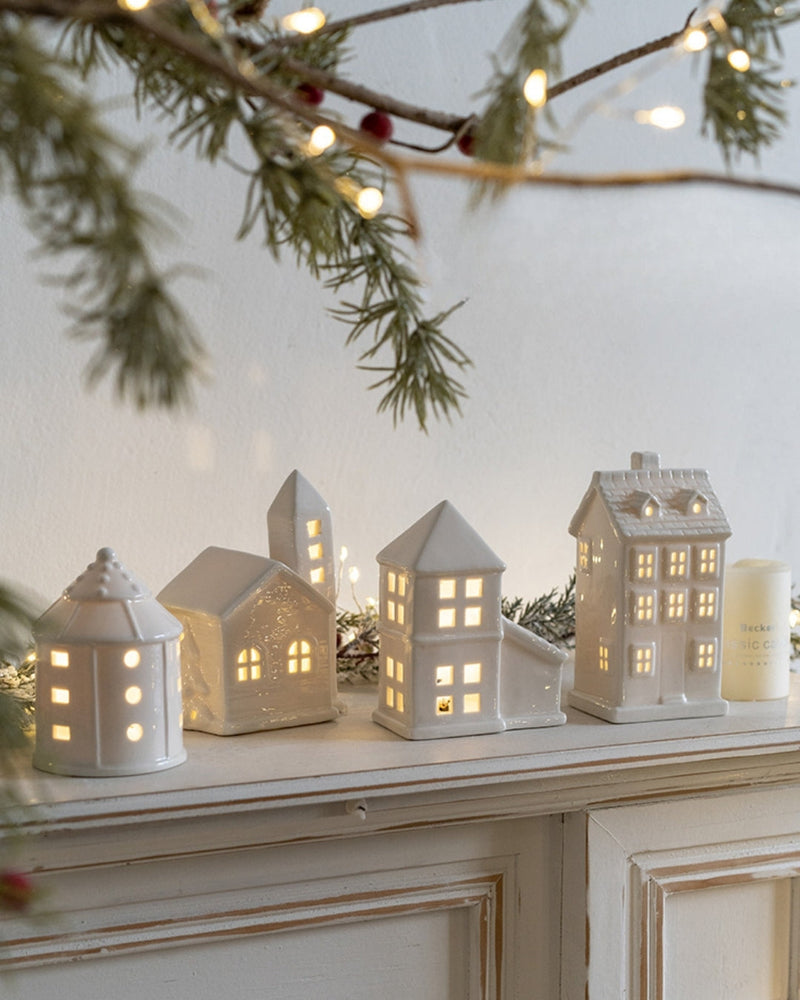 Hromeo Ceramic Christmas House Lamp