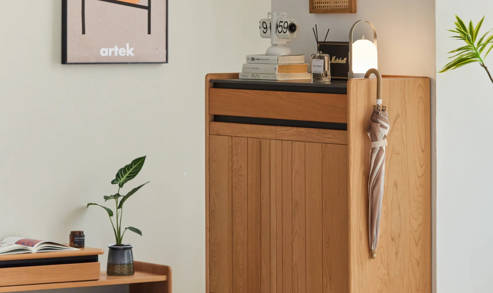 Coastal Slim Shoe Storage Cabinet