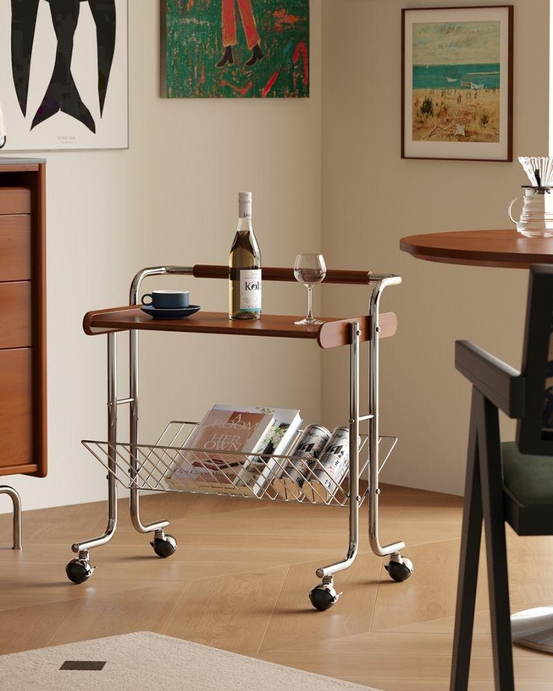 Milo Vintage Bar Cart With Wheels
