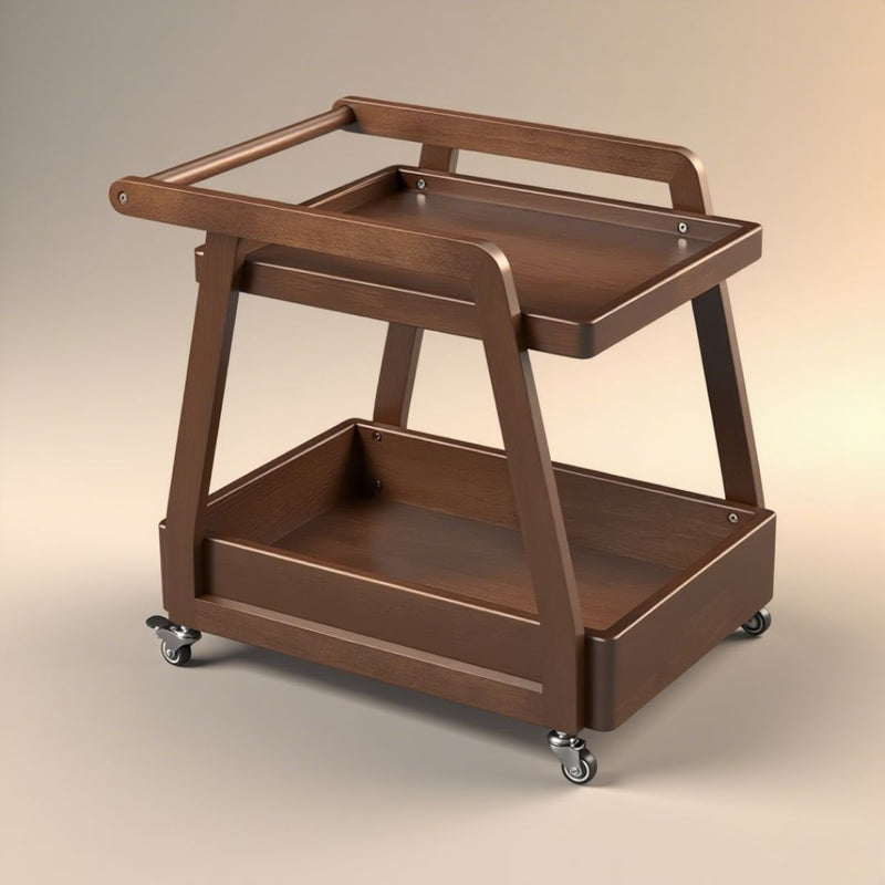 Andlia Solid Wood Bar Cart With Wheels