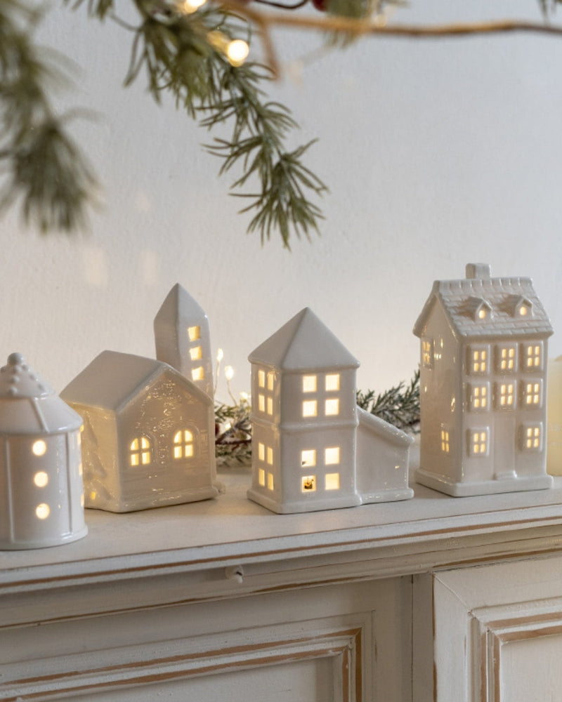 Hromeo Ceramic Christmas House Lamp