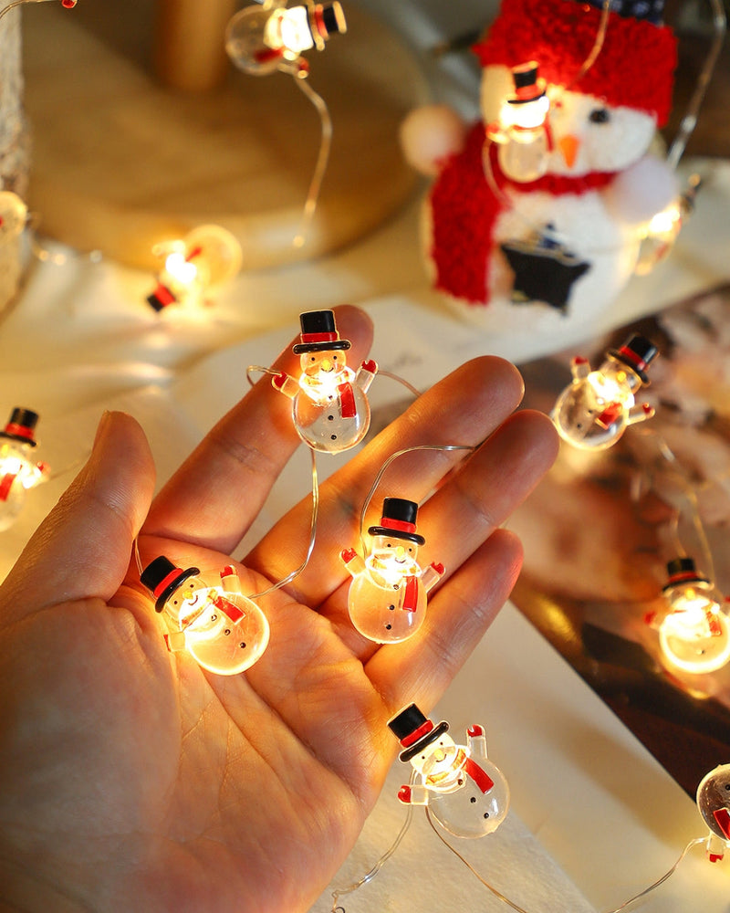 Frosty Miniature Santa Claus & Snowman Lights