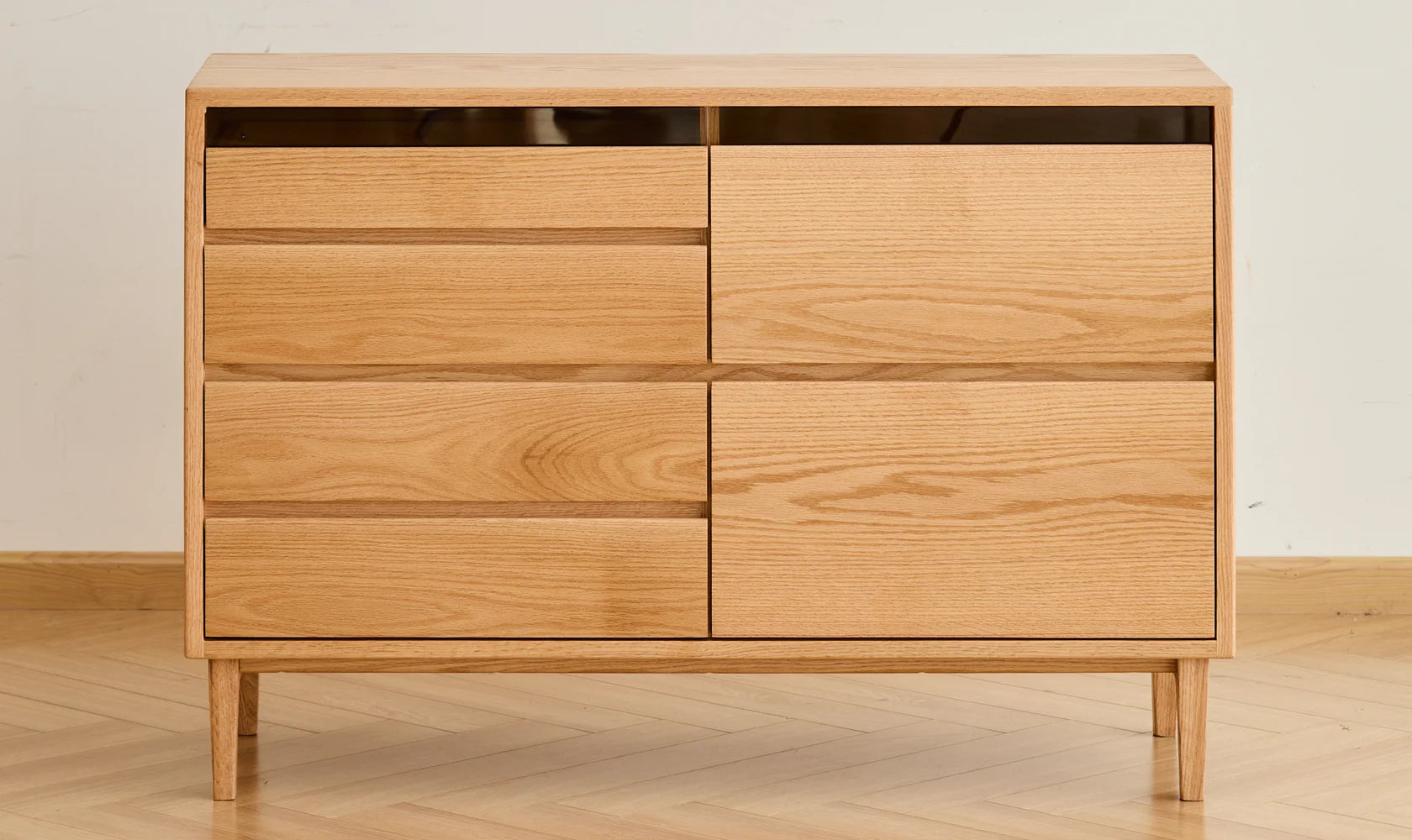 Orbit Six-Drawer Solid Oak Cabinet