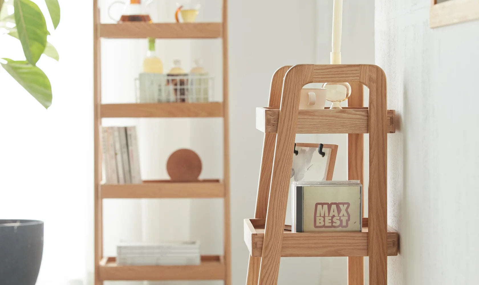 Orlen Solid Oak Open Shelf Storage Rack