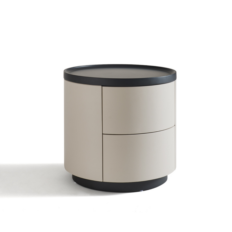 Ellie Cream Style Round Nightstand