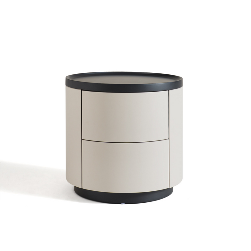 Ellie Cream Style Round Nightstand