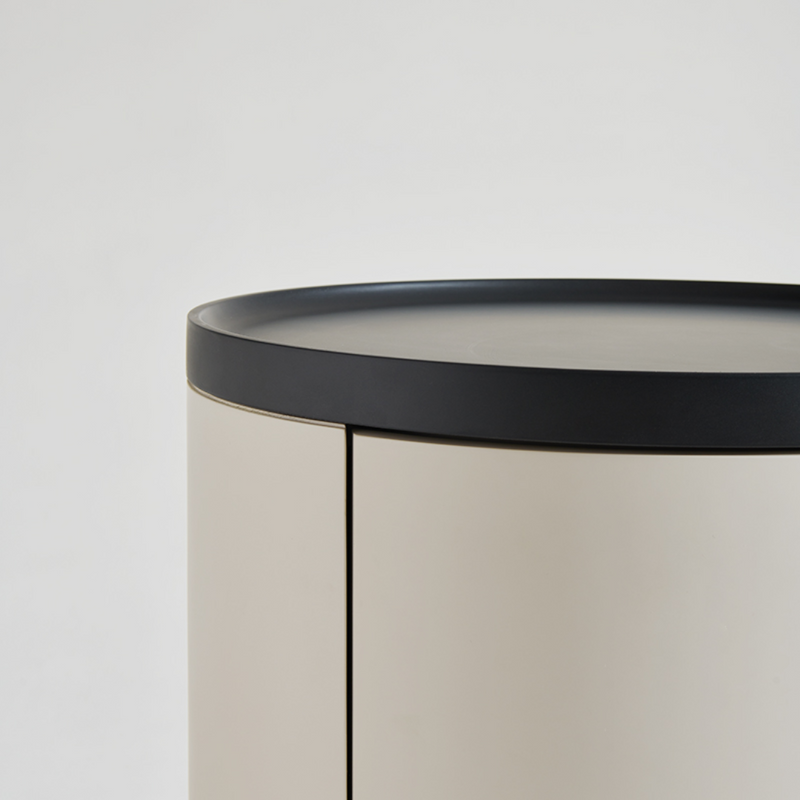 Ellie Cream Style Round Nightstand