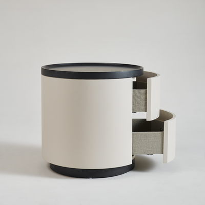 Ellie Cream Style Round Nightstand