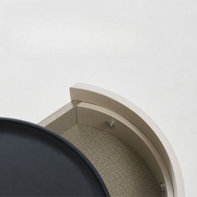 Ellie Cream Style Round Nightstand