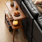 Mireva Solid Wood Side Table with Shelves