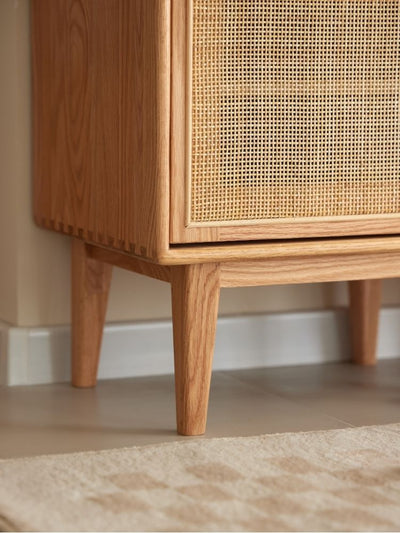 Versa Rattan-Weave Door Shoe Storage Cabinet