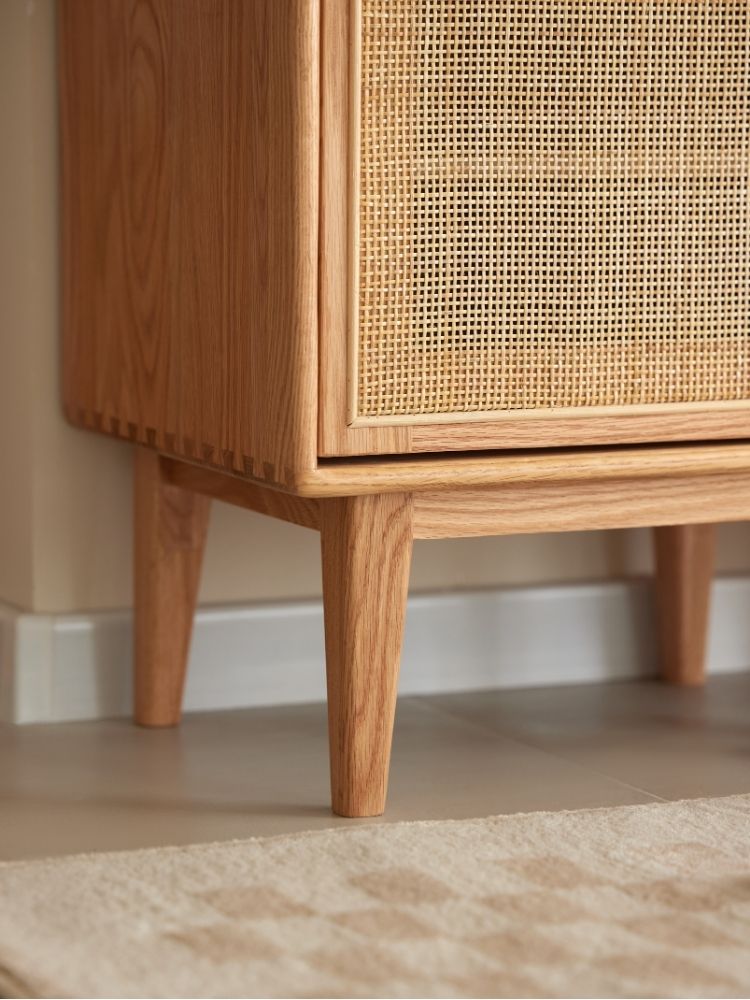 Versa Rattan-Weave Door Shoe Storage Cabinet