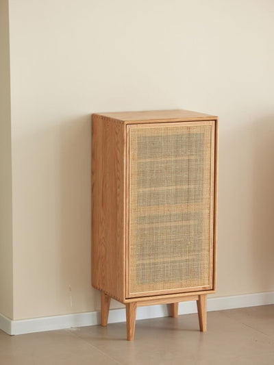 Versa Rattan-Weave Door Shoe Storage Cabinet