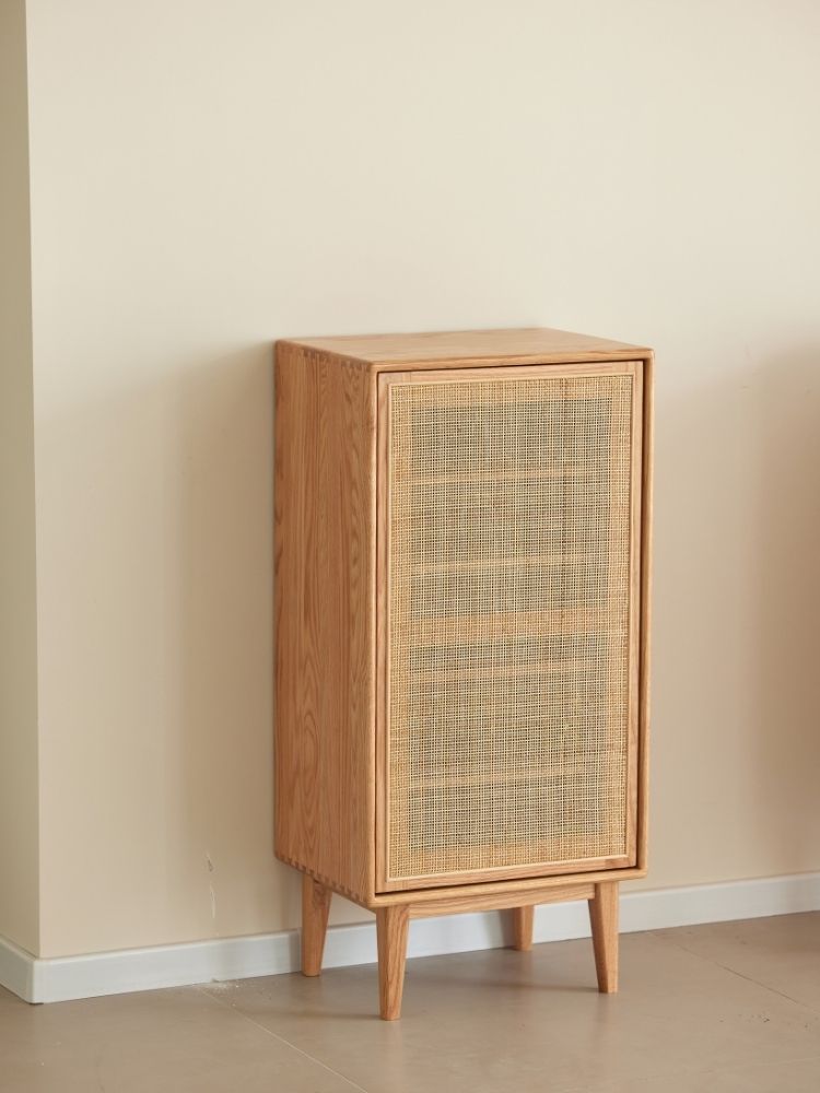 Versa Rattan-Weave Door Shoe Storage Cabinet