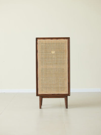 Versa Rattan-Weave Door Shoe Storage Cabinet