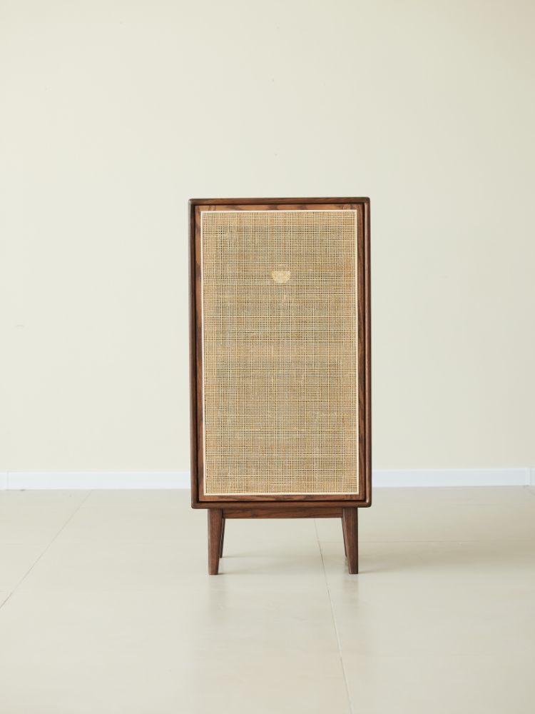 Versa Rattan-Weave Door Shoe Storage Cabinet