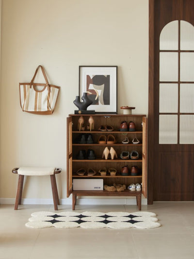 Versa Rattan-Weave Door Shoe Storage Cabinet