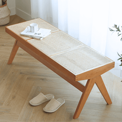 Atticus Rattan Bench & Ottoman - Cozymatic Australia