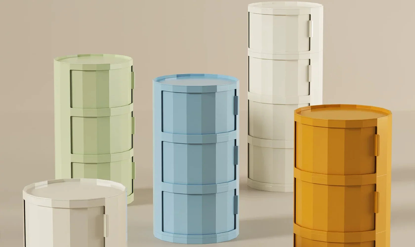 Velune Round Nordic Nightstand Cabinet