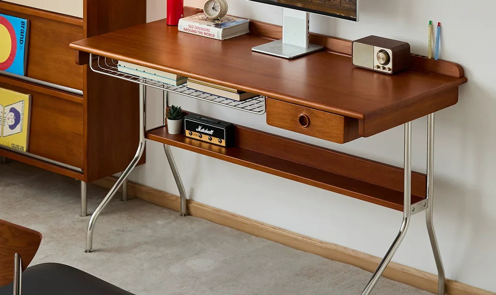 Santrell Solid Wood Vintage Writing Desk