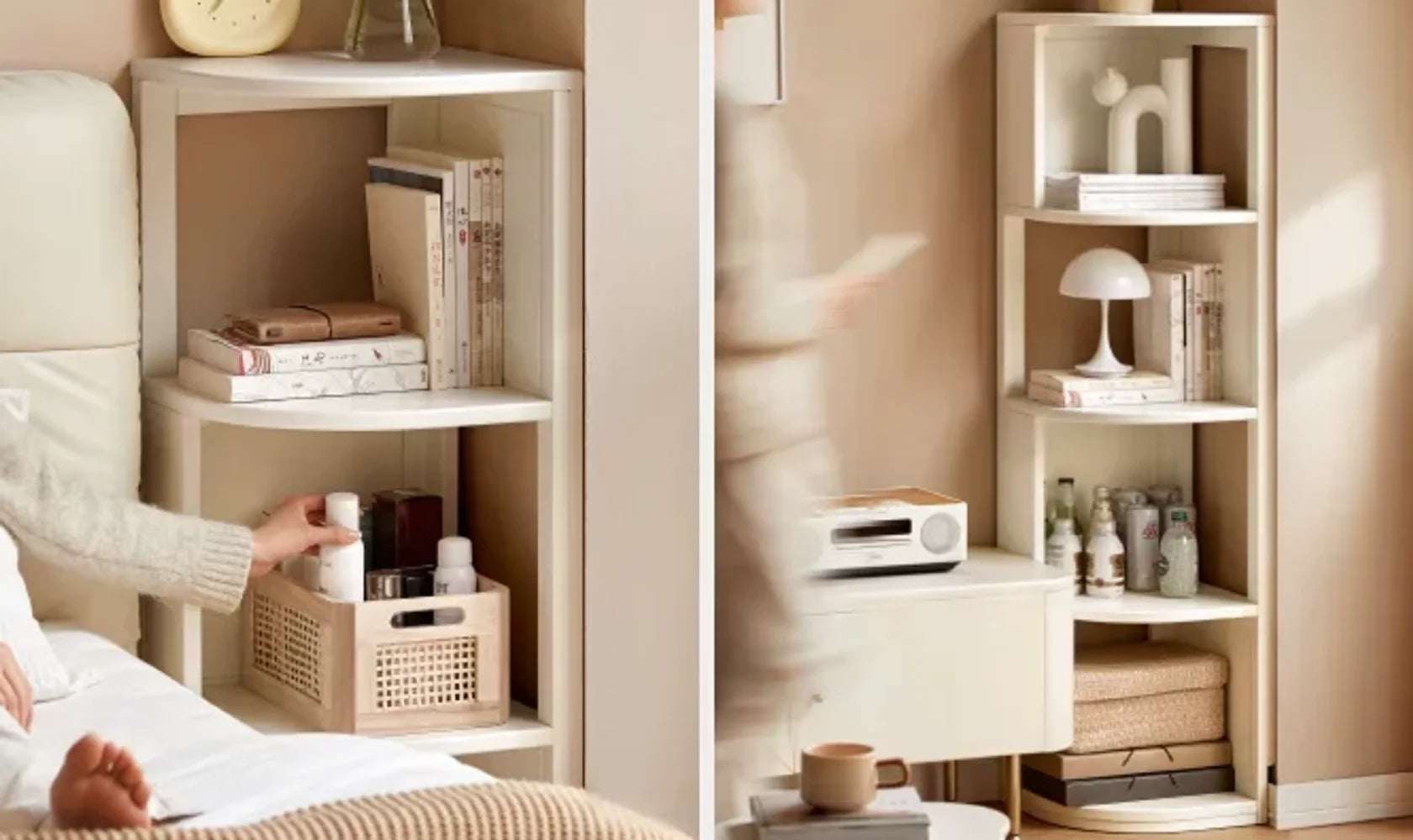Mila Solid Wood Corner Bookshelf