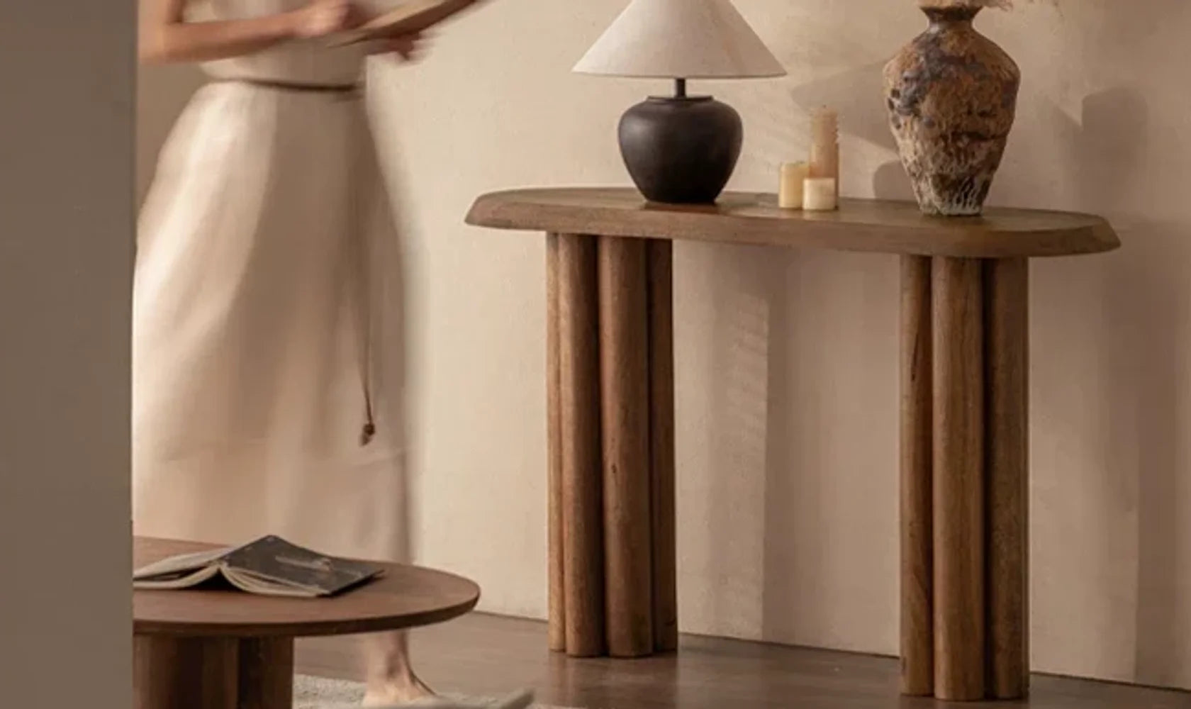 Riven Natural Mango Wood Console Table