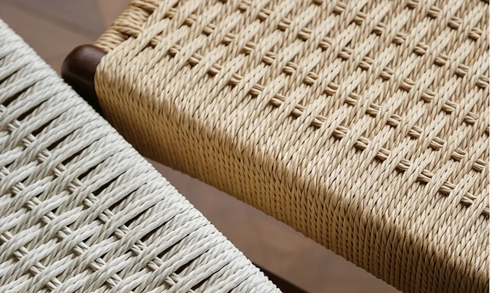 Vinslet Vintage Solid Wood Dining Chair with Hand-Woven Seat