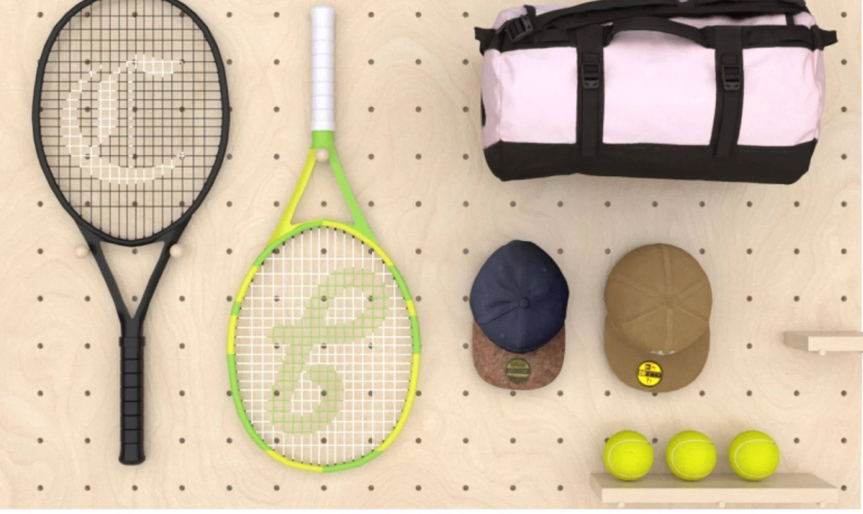 Stax Pegboard Tennis Racket Wall Rack