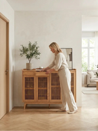 Bergen Slatted-Door Shoe Storage Cabinet