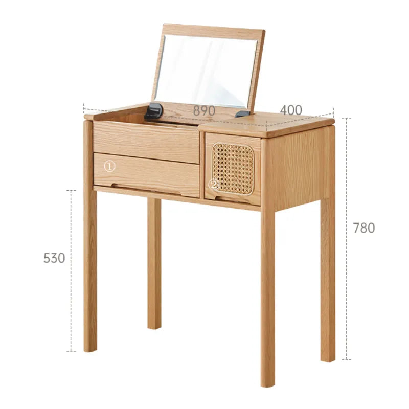 Freya Solid Wood Vanity Table & Stool
