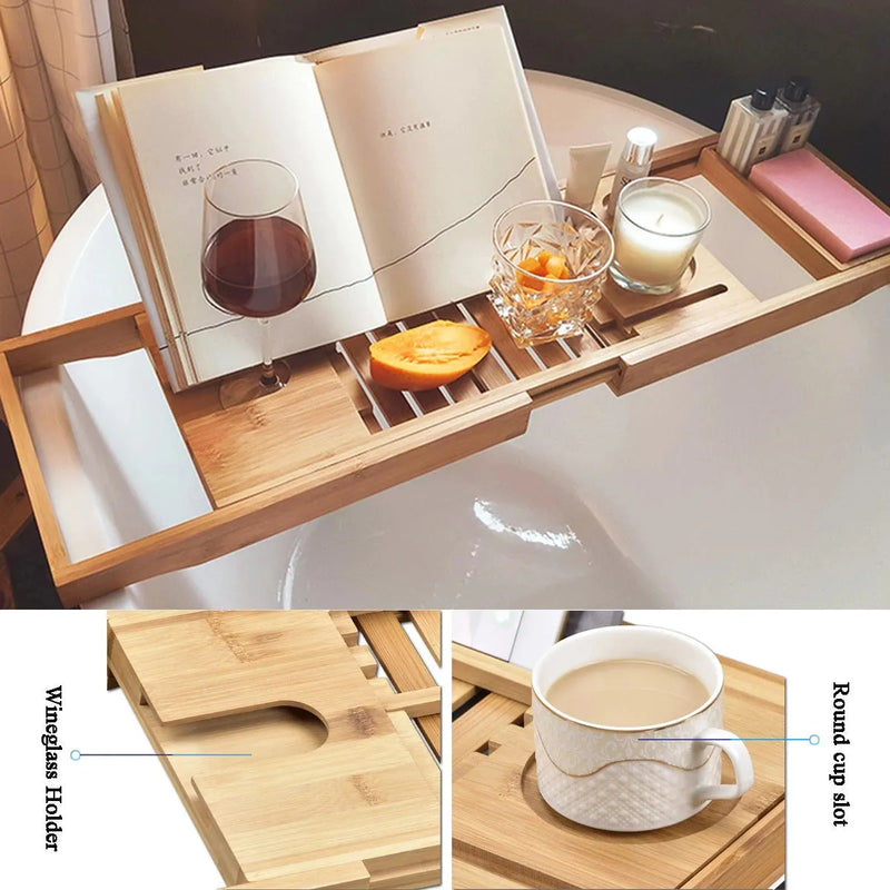 Bambusi Extendable Bathtub Caddy Tray