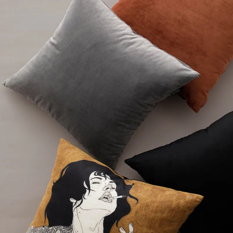 Grey Album Throw Pillow Cover & Insert