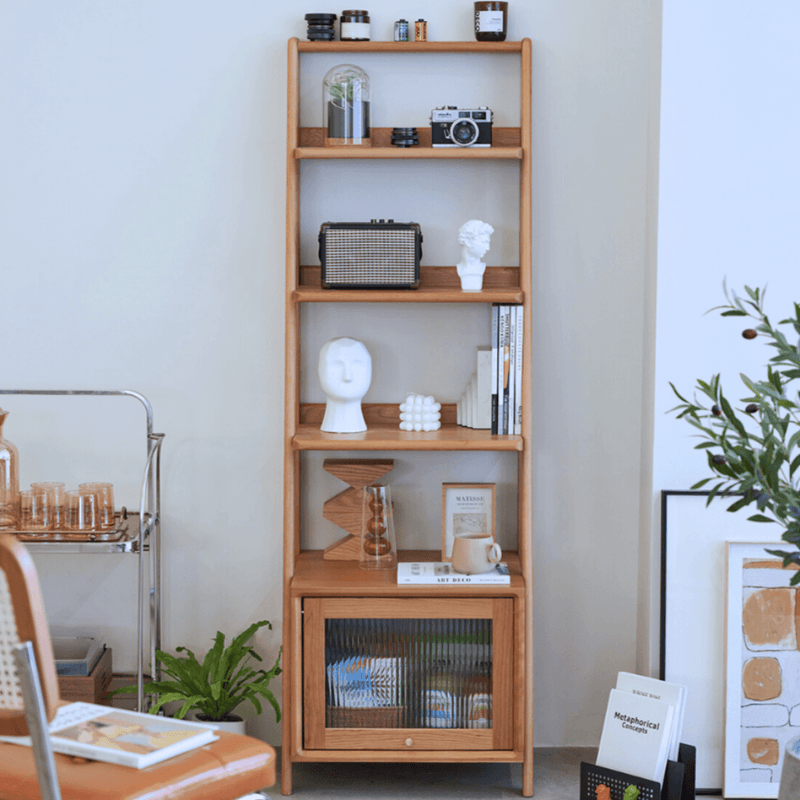 Namiko Wood Bookshelf With Storage - Cozymatic Australia