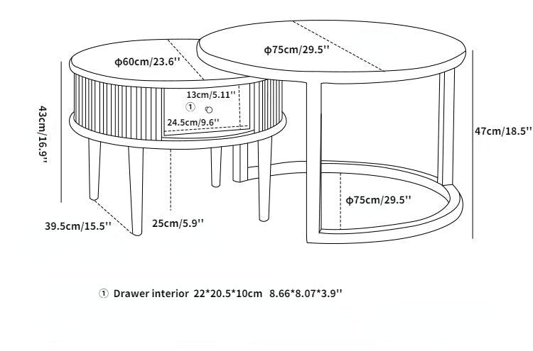 Shannon Round Coffee Table Set - Cozymatic Australia